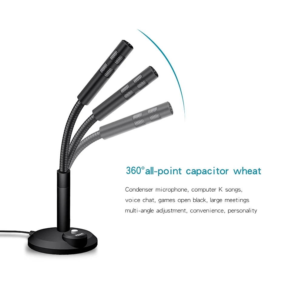 Karaoke Professional Microphone for Computer HD Studio Noise Cancelling USB 3.5mm Microphone Condenser For Recording Vocals PC