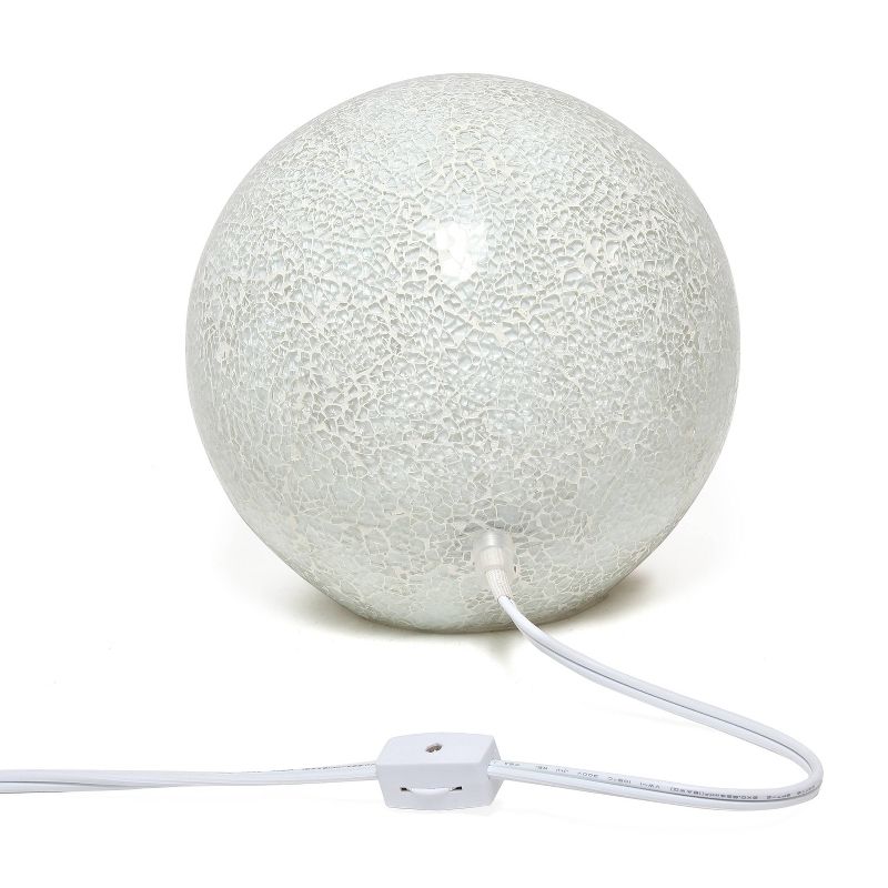 1 Light Mosaic Stone Ball Table Lamp White - Simple Designs