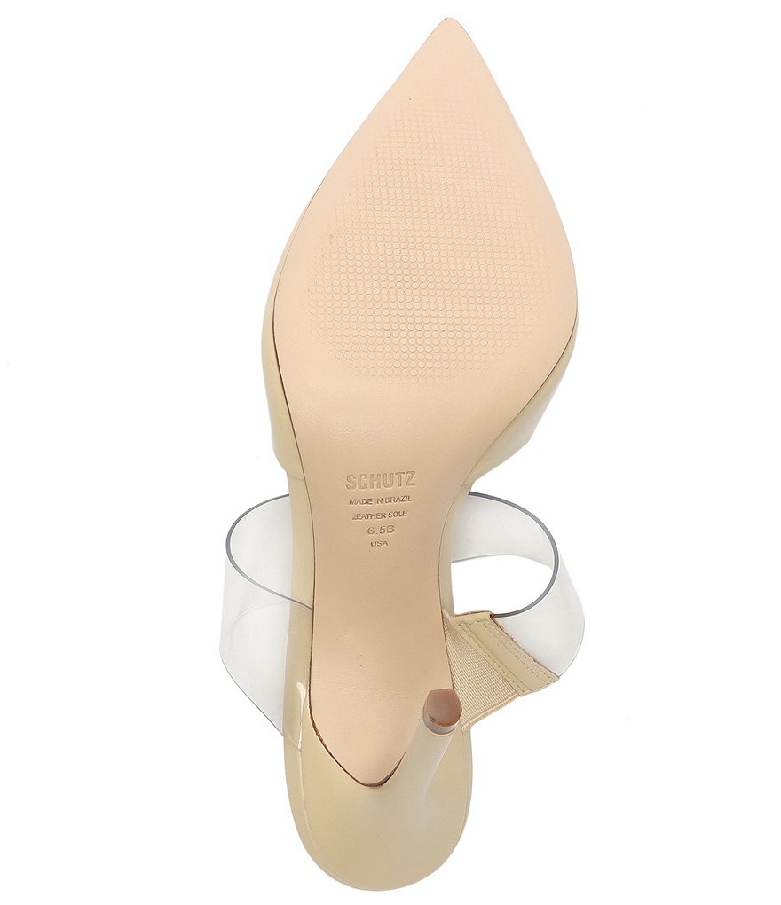 Schutz Sionne Clear Vinyl Pointed Toe Mules