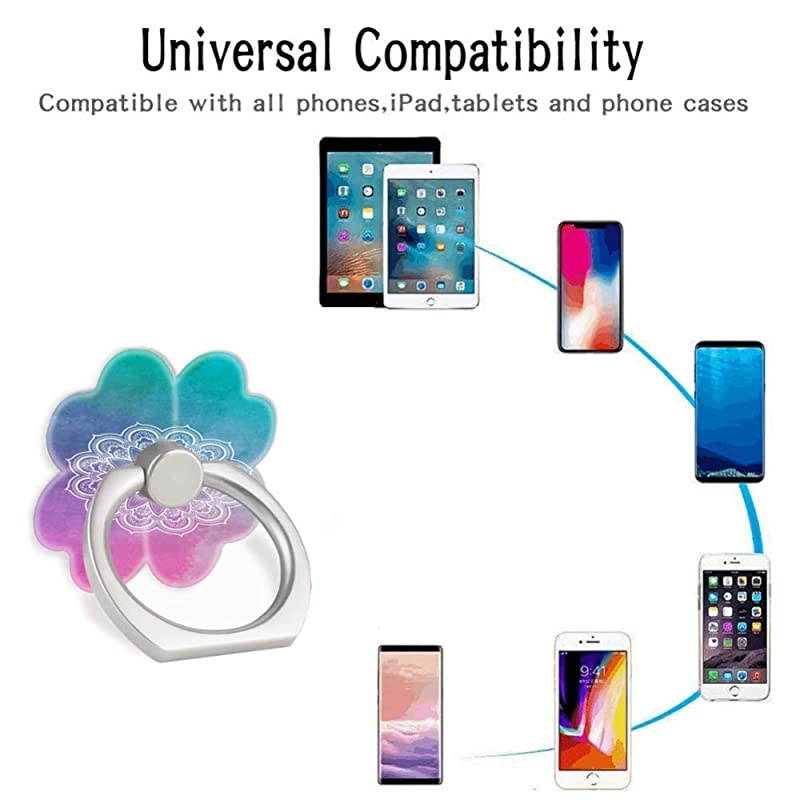 Pack Mobile Phone Ring Holder Finger GripMandala Pink Purple Glitter Cell Phone Stand Kickstand Compatible with All Smartphone