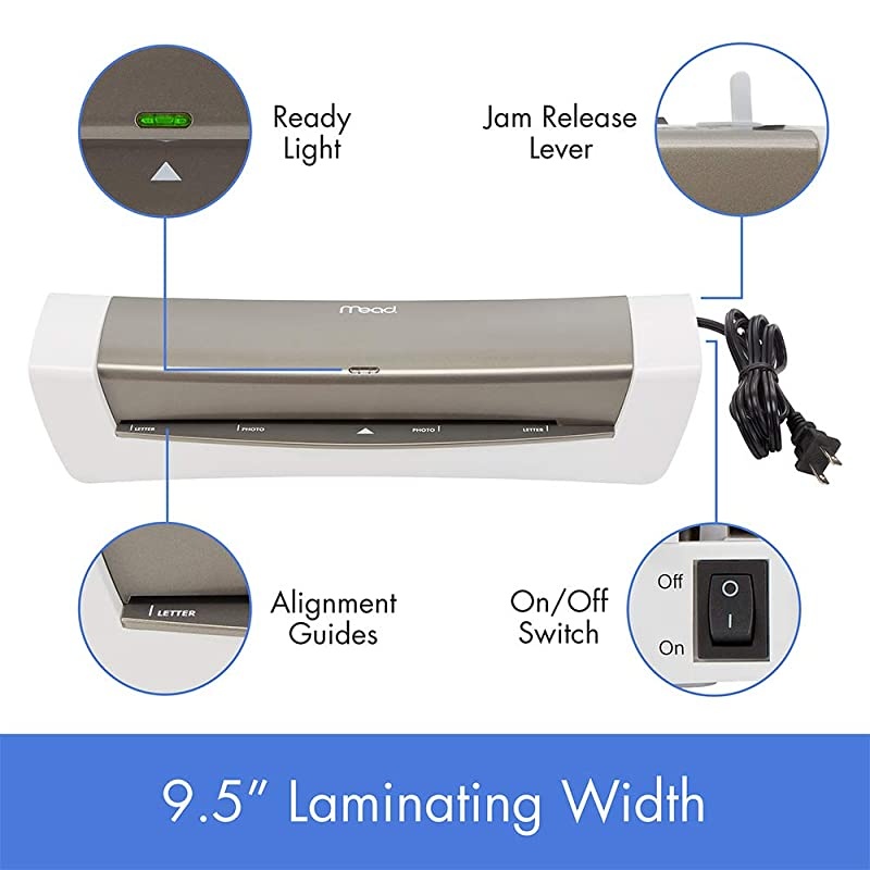 Laminator Thermal HeatSeal PRO Lamination Machine 95 Max Width includes EZAlign Laminating Sheets Pouches M1701842 White Gray 3 x 145 x 5