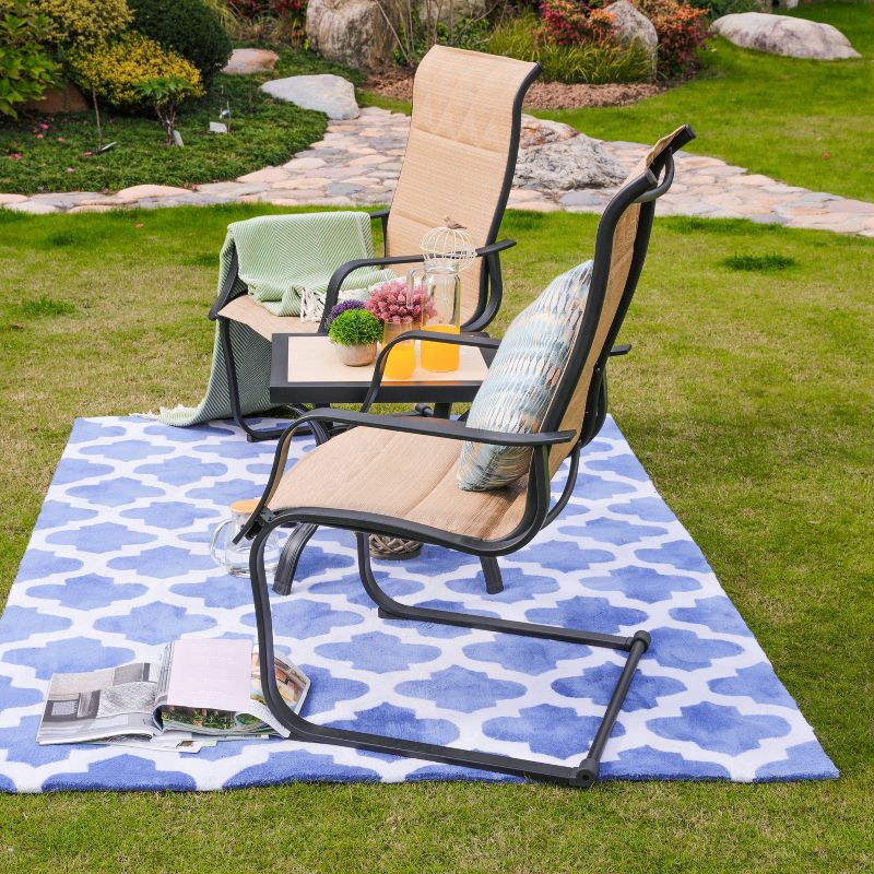 3pc Steel Patio Seating Sets Cream - Lokatse