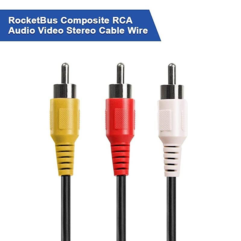 RCA Audio Video AV Composite Red White Yellow Stereo Cable Cord Wire for TV to DVD VCR AV Stereo Receiver Game Console System