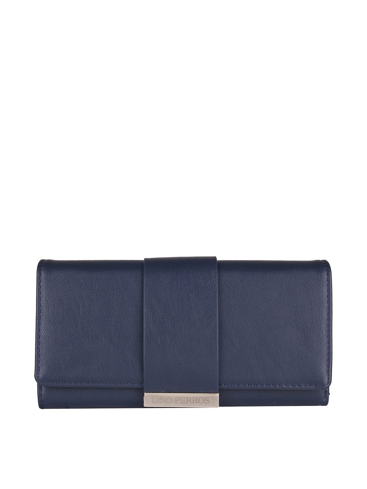 Lino Perros Core Blue Textured  Tri-Fold Wallet for Women