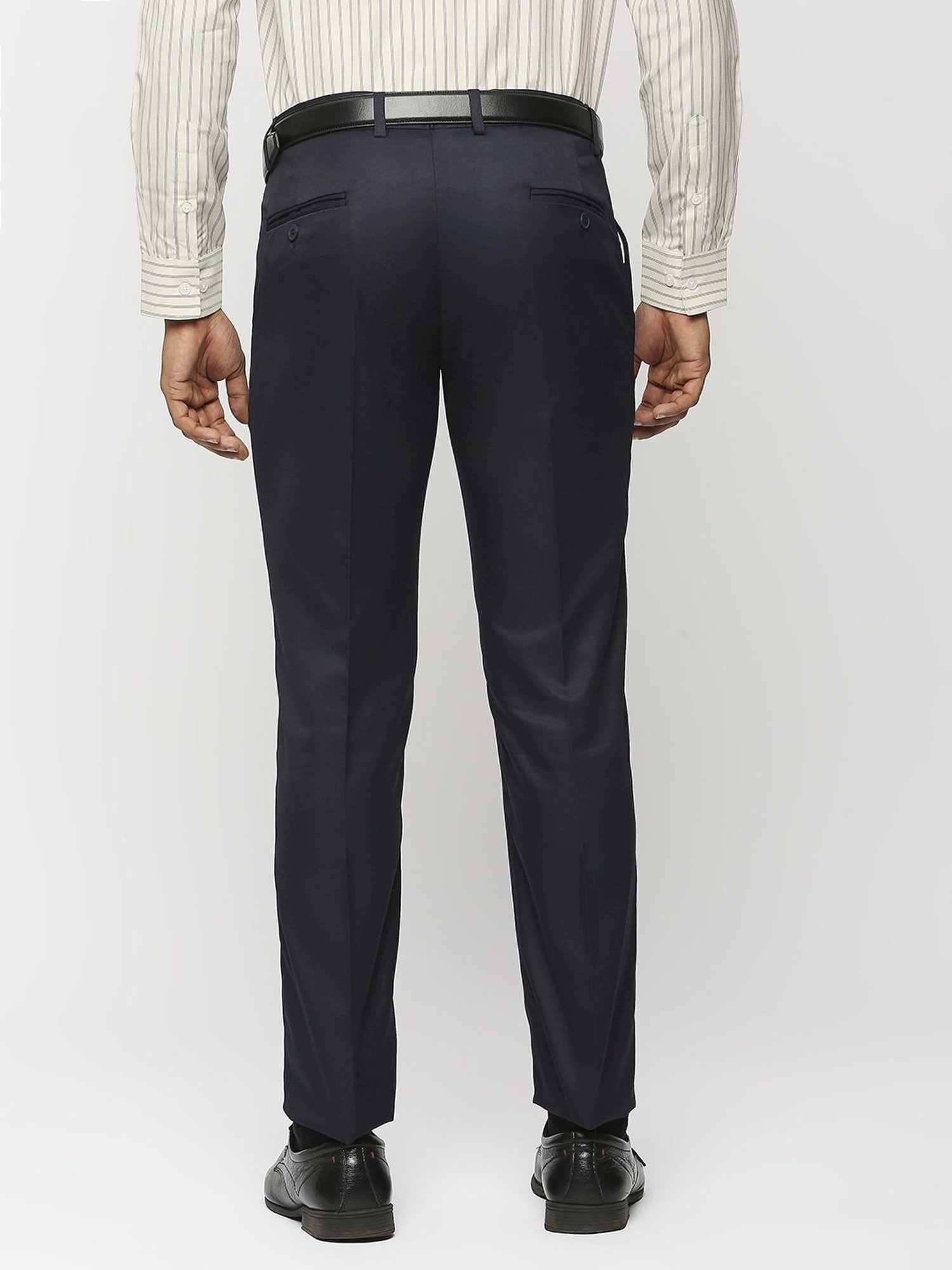 Solemio Navy Slim Fit Trousers