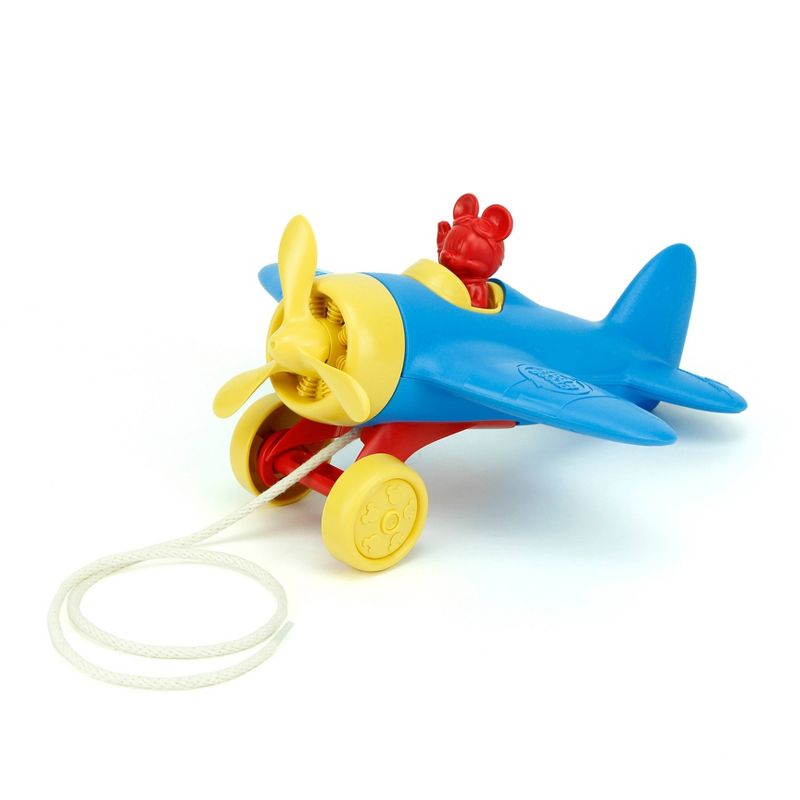 Green Toys Mickey Mouse Airplane Pull Toy