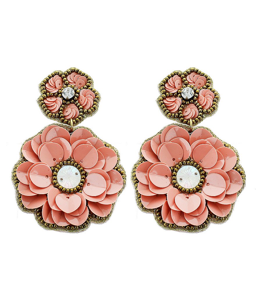 Panacea Blush Sequin Statement Earrings