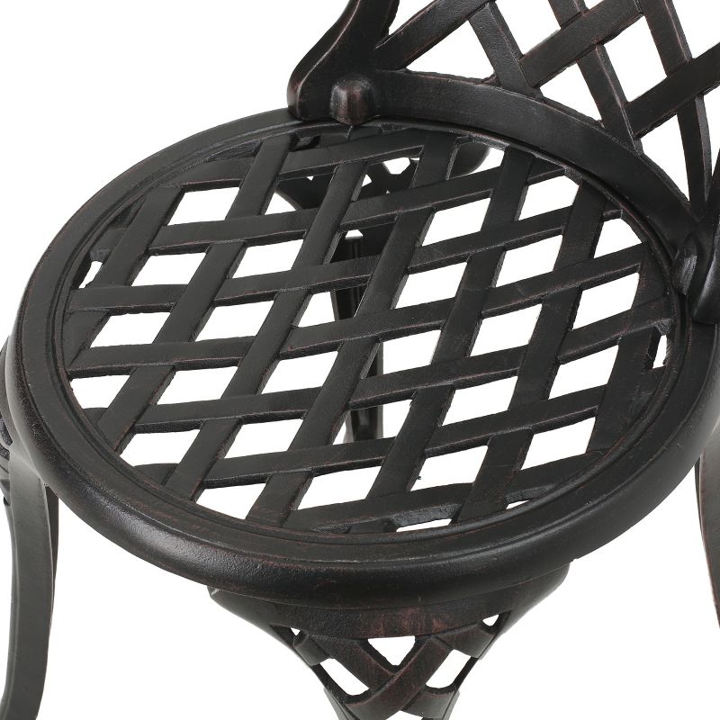 La Sola 3pc Metal Bistro Set - Black/Bronze - Christopher Knight Home