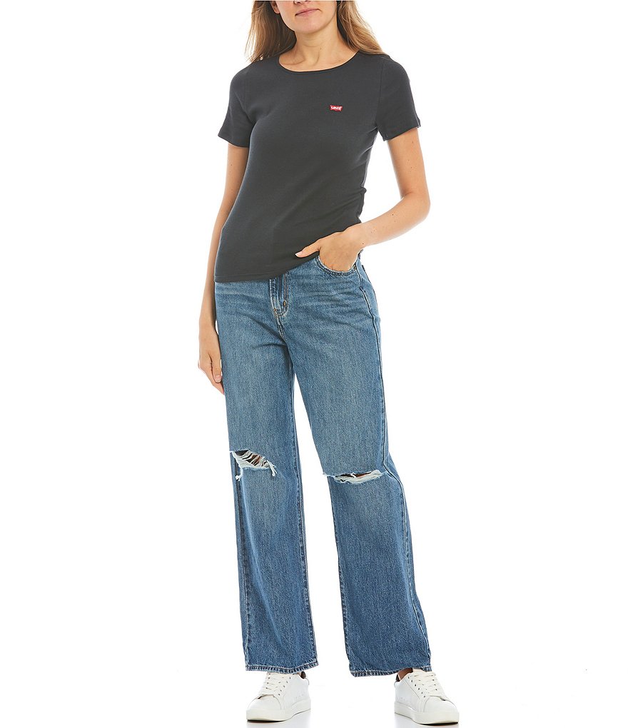 Celebrity Pink Shadow Knee Mid Rise Straight Jeans
