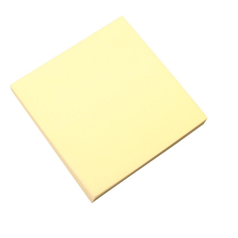 School Smart Plain Self-Stick Adhesive Note, 3 x 3 Inches, Yellow, 100 Sheets per Pad, pk of 24