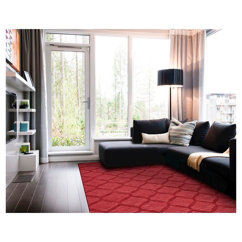 5'X8' Geometric Woven Area Rugs Red - Weave & Wander