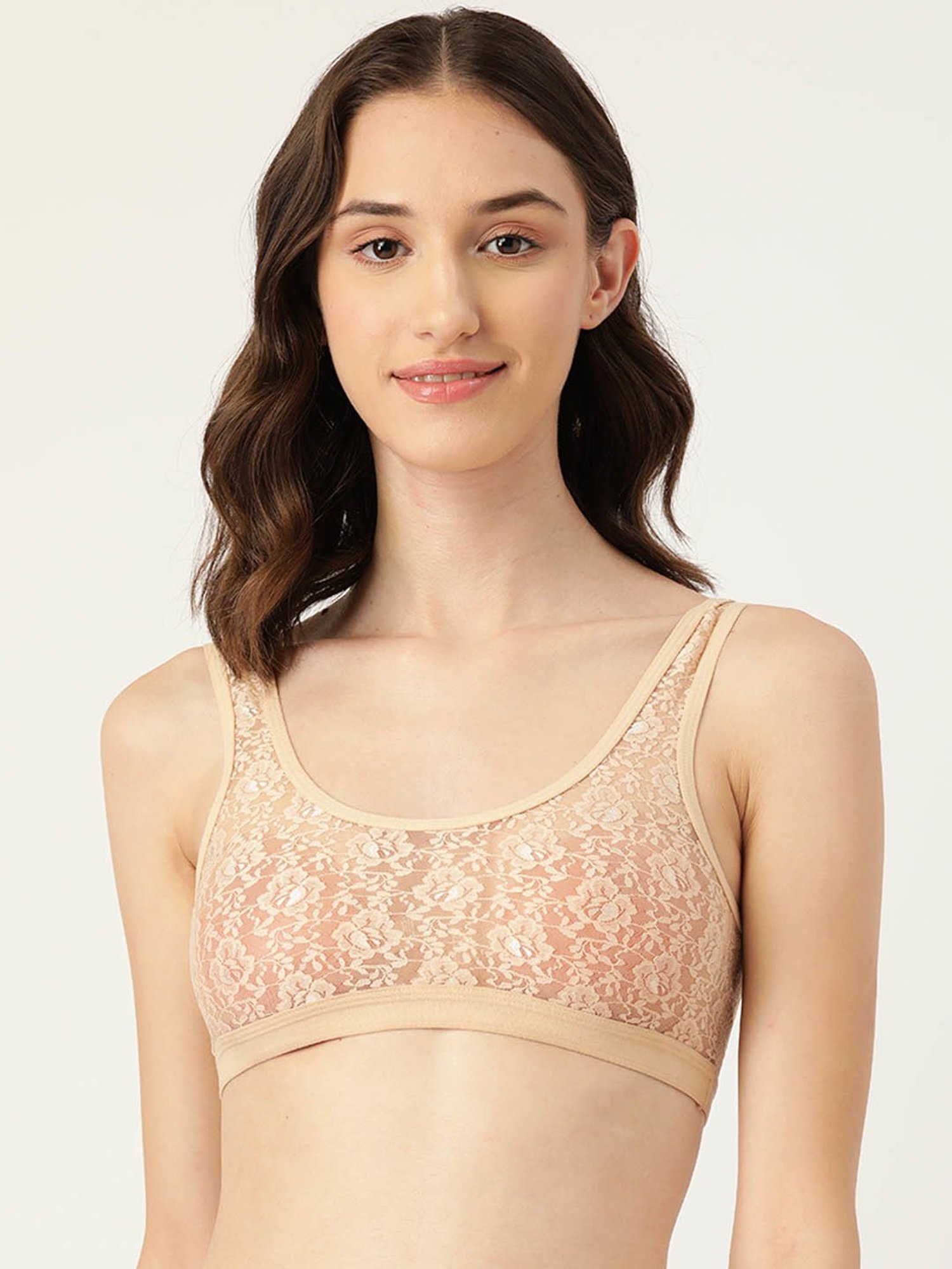 Leading Lady Beige Non-Padded Bralette Bra