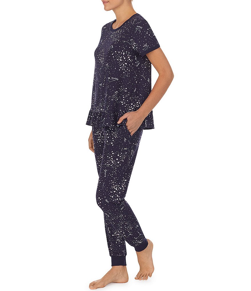 Kensie Ballerina Owl Printed Jersey Knit Jogger Coordinating Pajama Set
