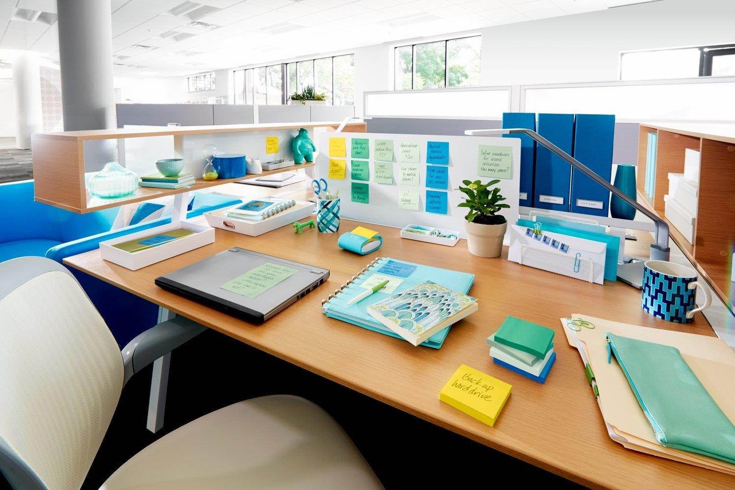 Post-it Recycled Super Sticky Notes, 2x Sticking Power, 4 in x 4 in, Bora Bora Collection, Lined, 6 Pads/Pack, 90 Sheets/Pad (675-6SST)