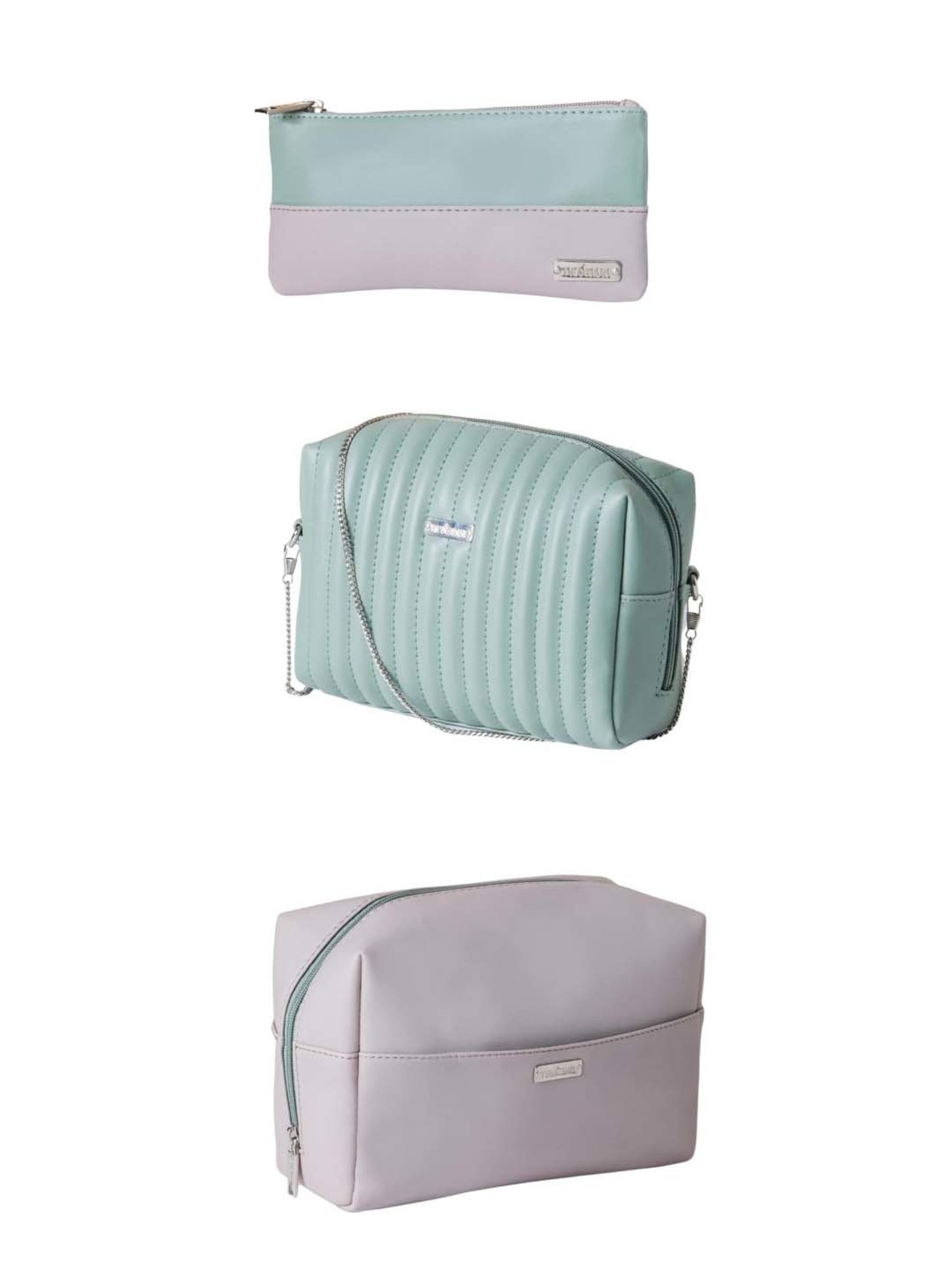 HOSTA HOMES Black Pvc Parachute Material Zipper Bag - Set of 2