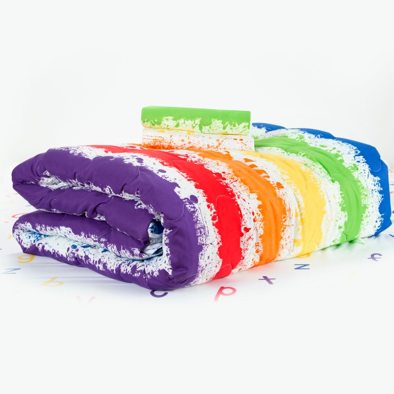 Brain Waves Rainbow Stripe Comforter Set (Full/Queen) - Learning Linens