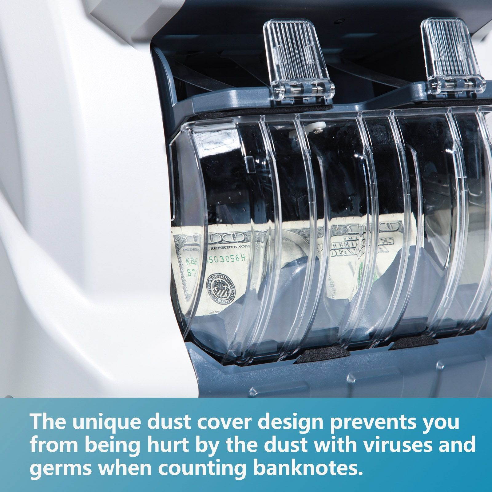 Ribao BCS-160 Two-Pocket Mixed Denomination Money Counter, 2 Year Warranty, Bank Grade Counterfeit Detection Serial Number Record Multi Currency Cash Bill Counter & Sorter