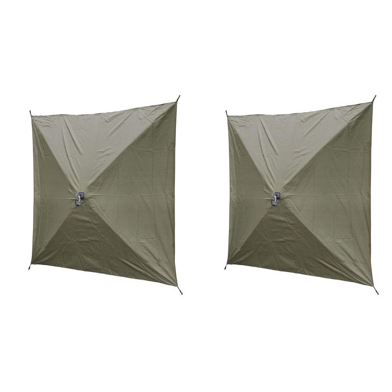 CLAM Quick-Set Wind and Sun Panel Attachment for Traveler and Escape Screen Shelter Canopy Tent, Accessory Only, Green (2 pack)