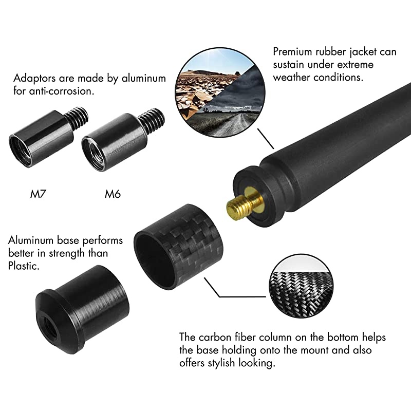 Antenna Compatible with Chevy Silverado GMC SierraDenali | 13 inches Flexible Rubber Antenna Replacement | Designed for Optimized FMAM Reception