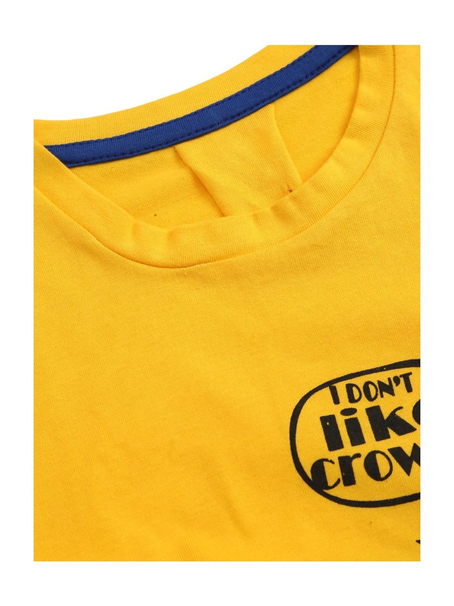 Kids Craft Yellow Cotton Printed T-Shirt & Pants