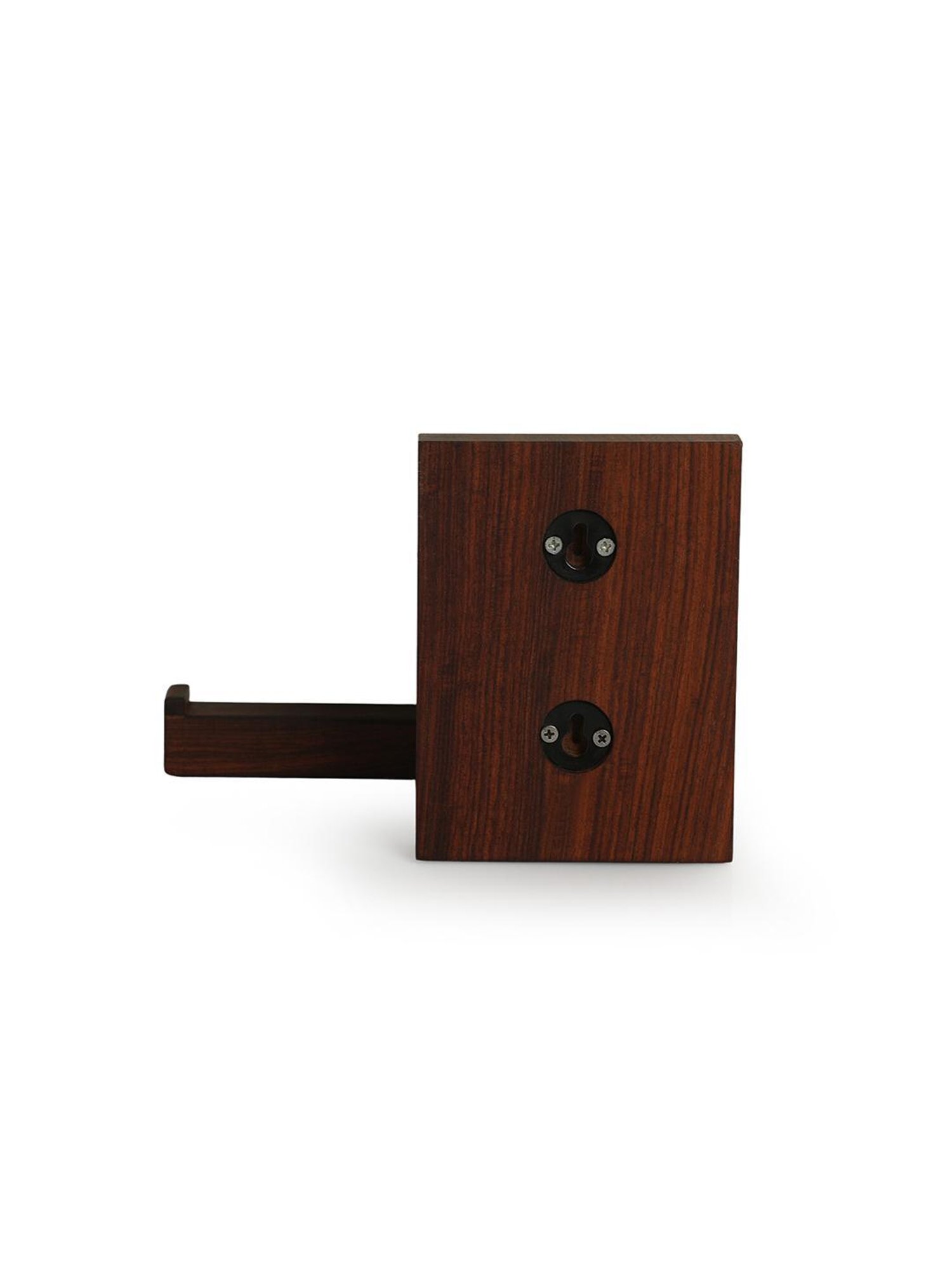 ExclusiveLane Brown Sheesham Wood Checkered Frame Handcrafted Tissue Roll Holder