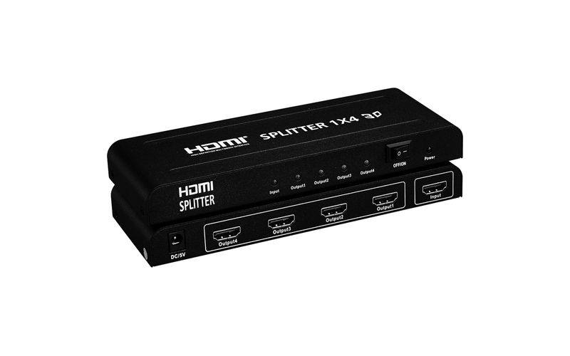 4XEM 4 Port high speed HDMI video splitter fully supporting 1080p, 3D for Blu-Ray, gaming consoles and all other HDMI compatible devices