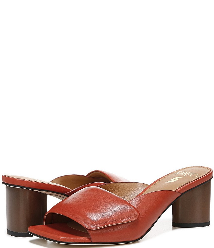Sarto by Franco Sarto Violet Leather Square Toe Mules