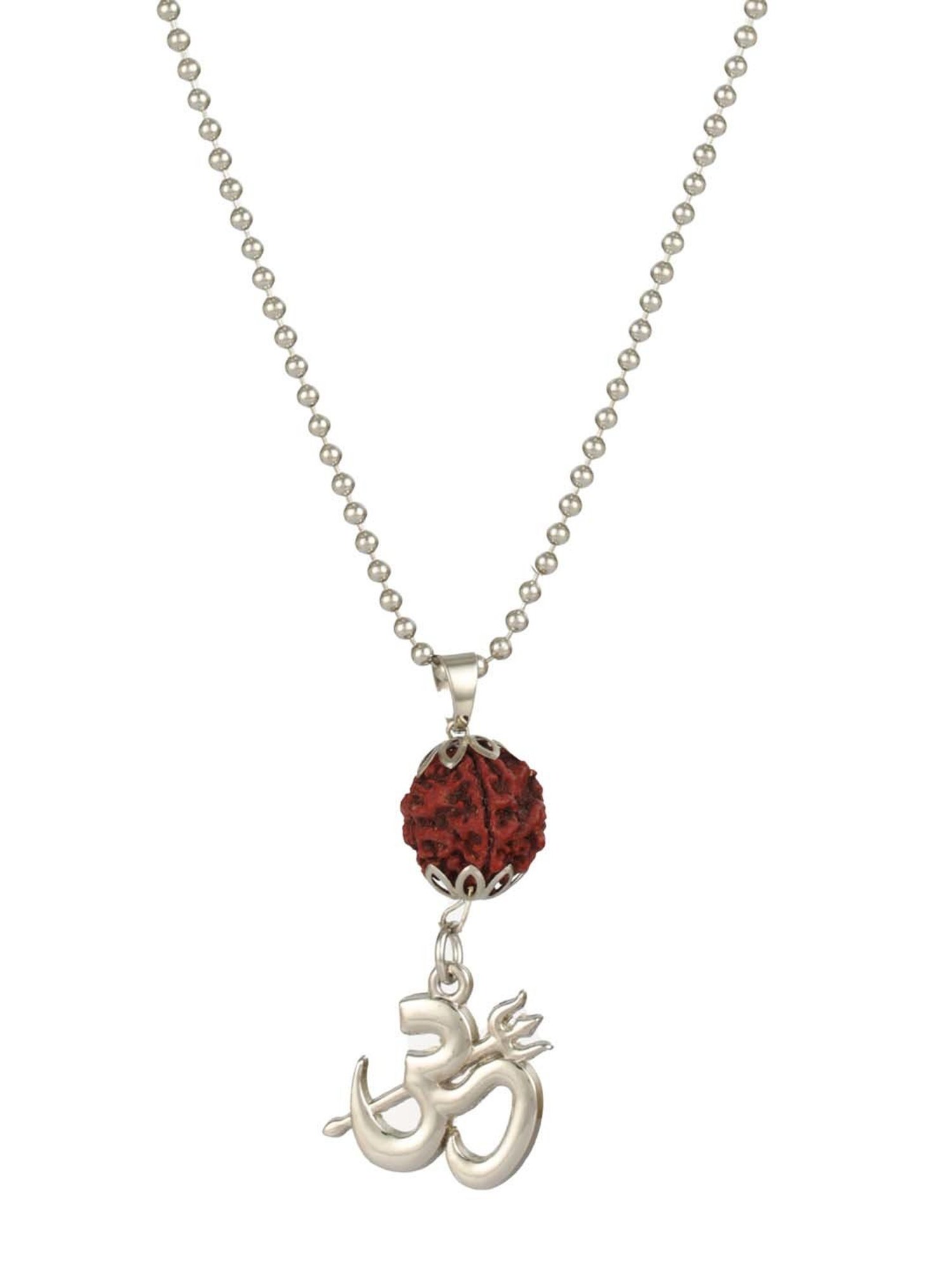 Bold by Priyaasi Om Rudraksh Silver-Plated Chain for Men