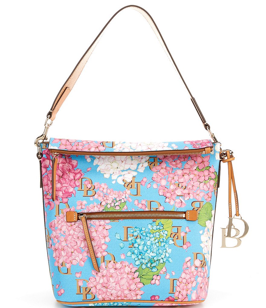 Dooney & Bourke Signature Hydrangea Monogram Collection Floral Hobo Bag