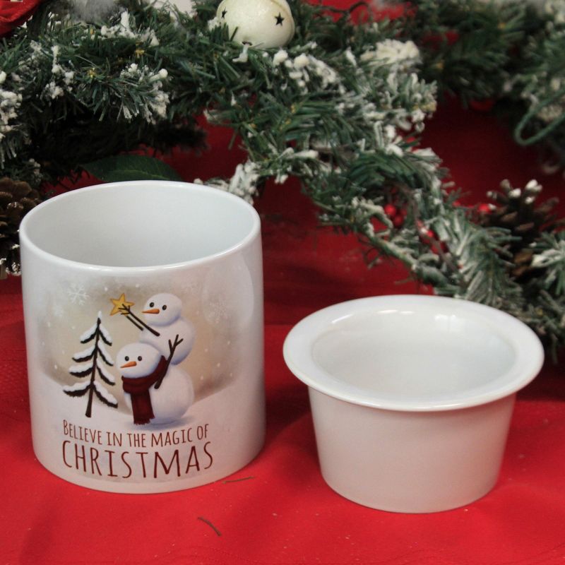 Tabletop 5.5" Believe Dip Chiller Snowmen Christmas Party Carson Home Accents  -  Serving Bowls