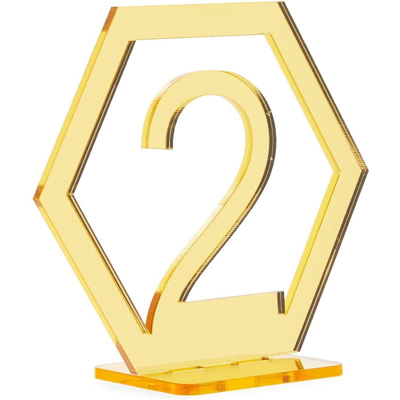 Hexagon Acrylic Table Numbers 1-10 (3.5 x 4 in)
