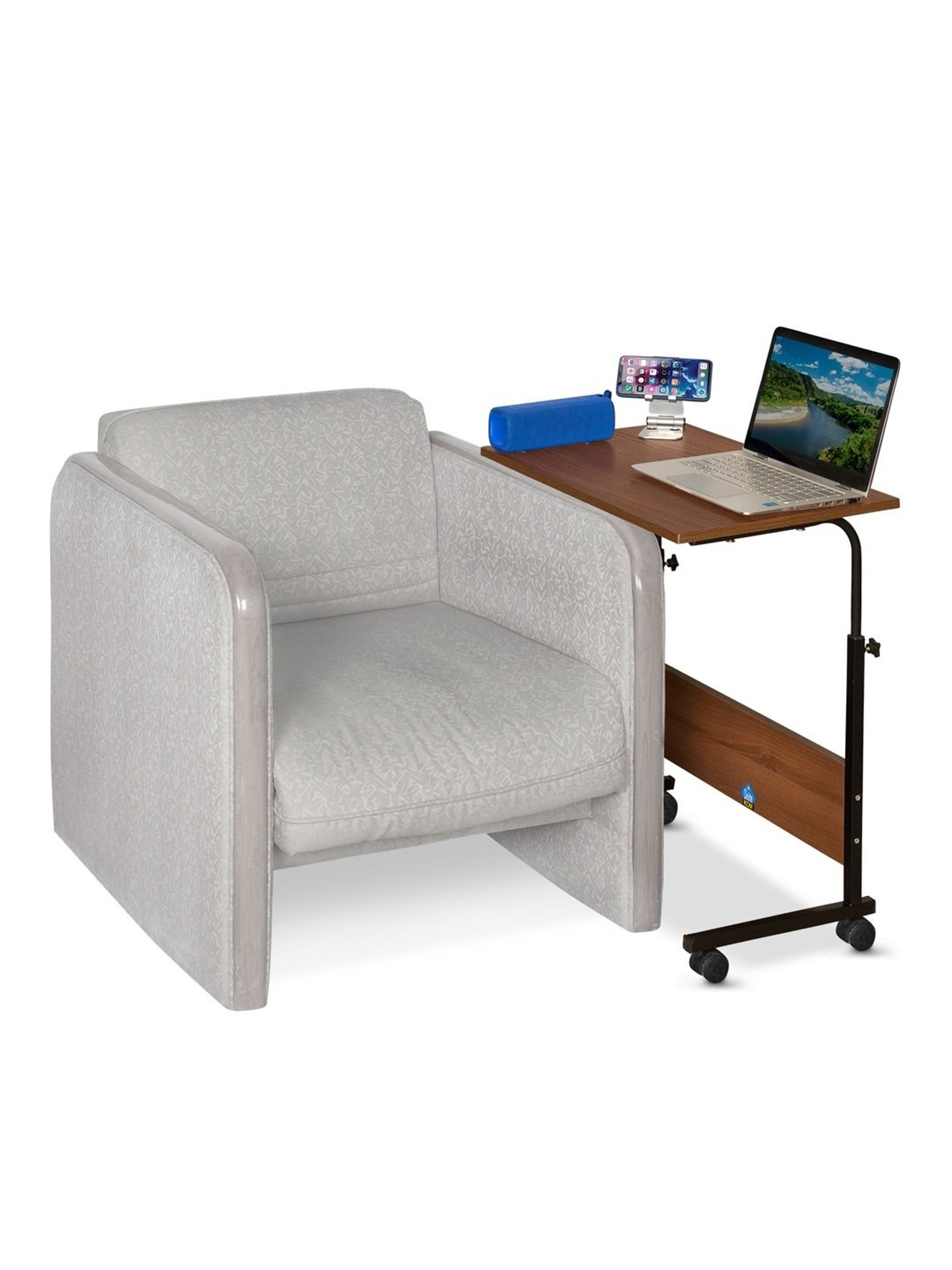 Delite Kom Bunny Acacia Dark Black Metal Free Standing Study Table