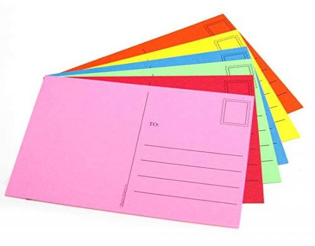 Hygloss Products, Inc blank postcards 25-pk Hygloss Products Kid&rsquo;s Make and Mail 4 x 5-1/2 Inches, Assorted Bright Colors-25 Pack, Multicolor