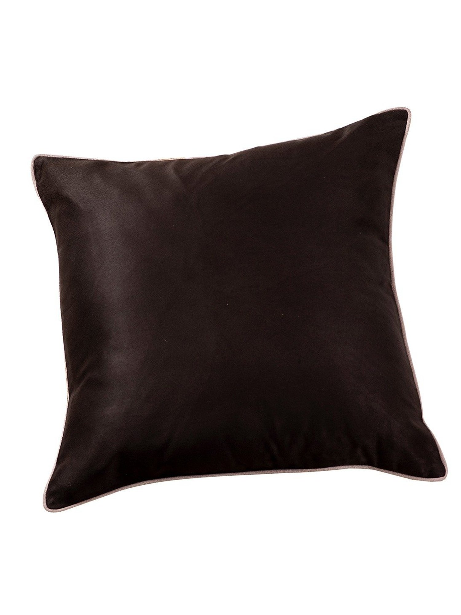 Nestroots Solid Black Silk Cushion Covers - Set of 5