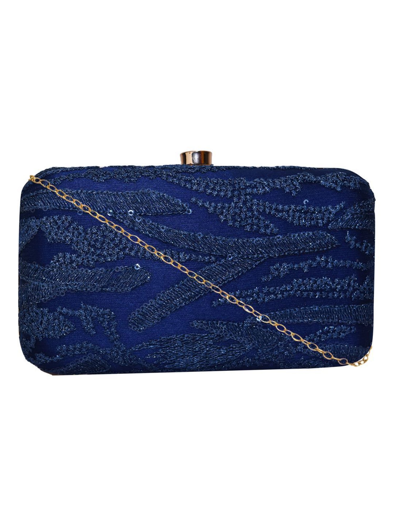 Horra Blue Embroidered Clutch