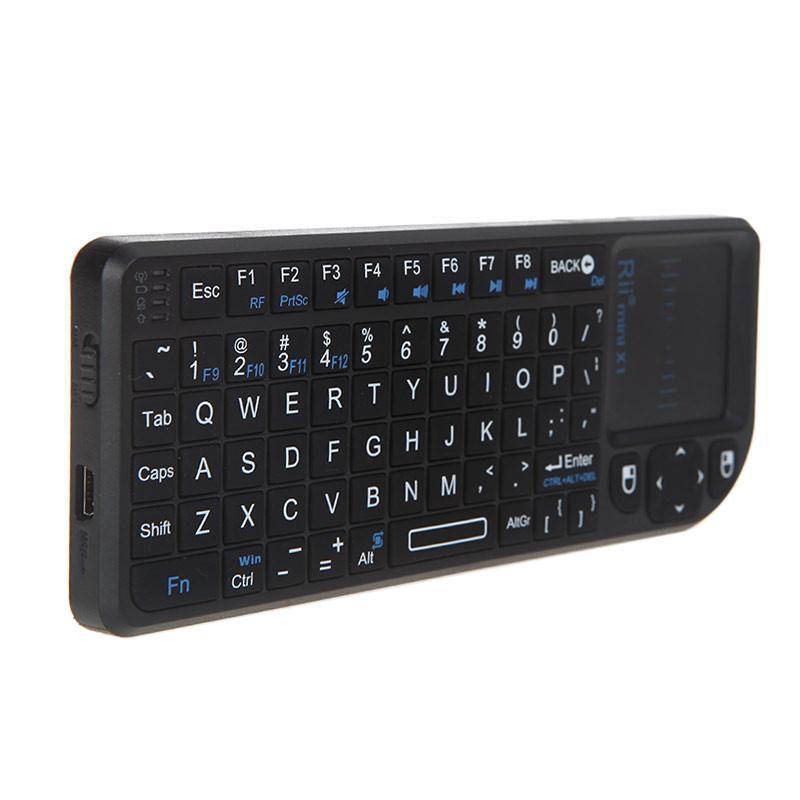 Rii X1 Mini 2.4GHz Black Wireless Keyboard with Mouse Touchpad Remote Control