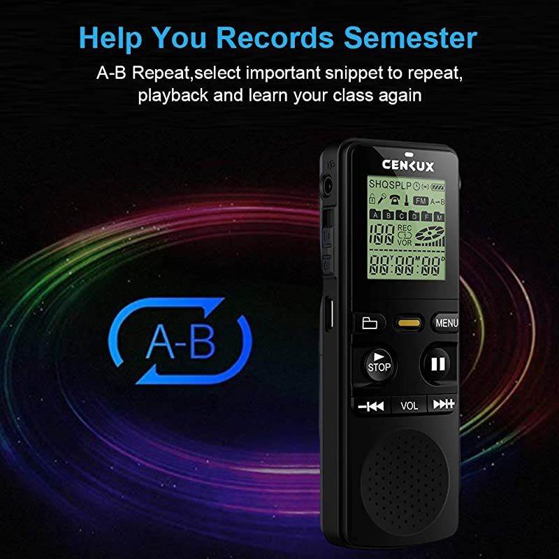 Digital Voice Recorder, 8GB 1536Kbps Double Microphone Noise Reduction Audio Voice Activated Recorder,Portable Sound Recorder MP3 Player for Lectures/Meetings/Interviews/Learning