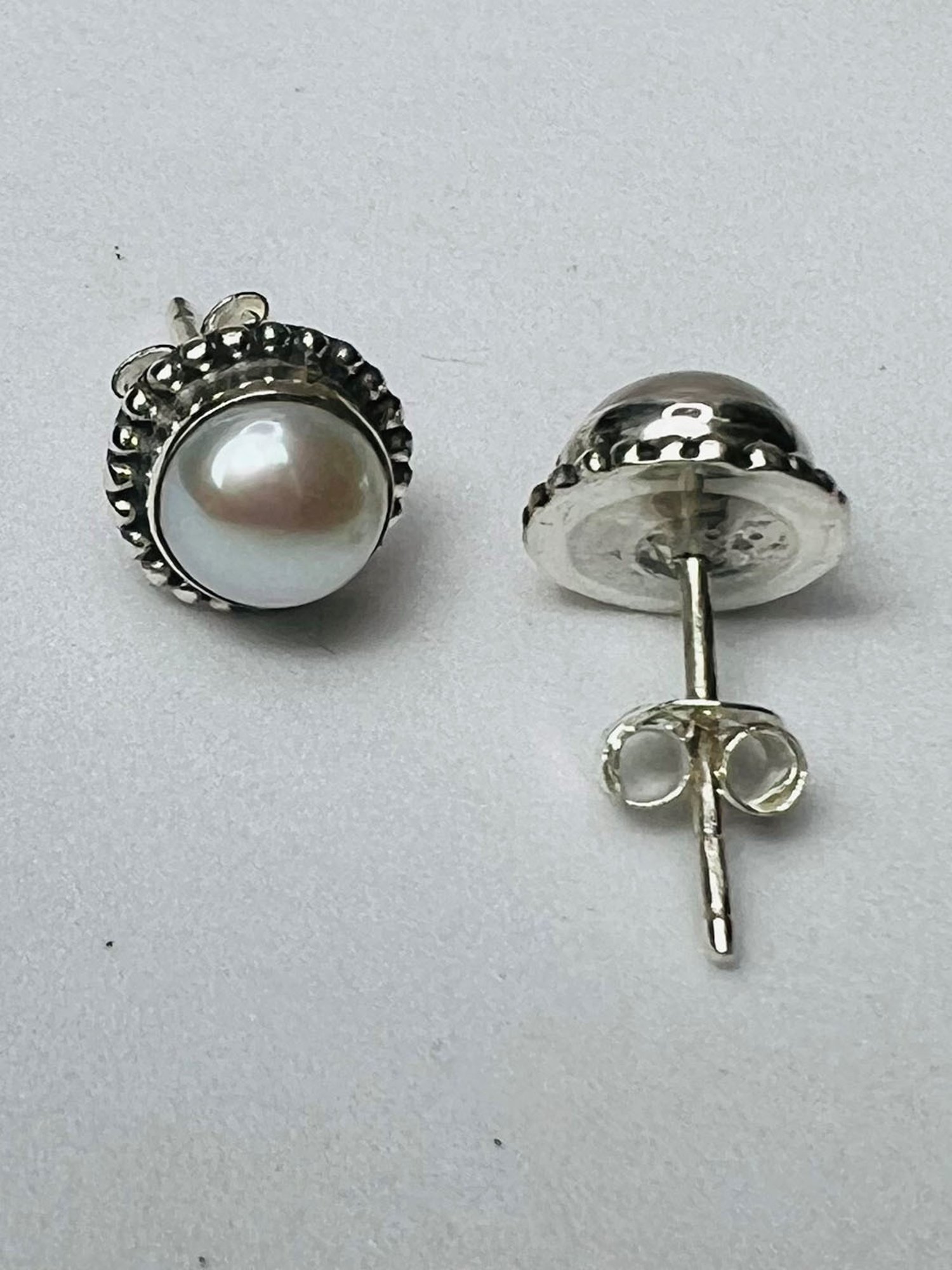 Arte Jewels 925 Sterling Silver Pearl Stud Earrings for Girls & Women