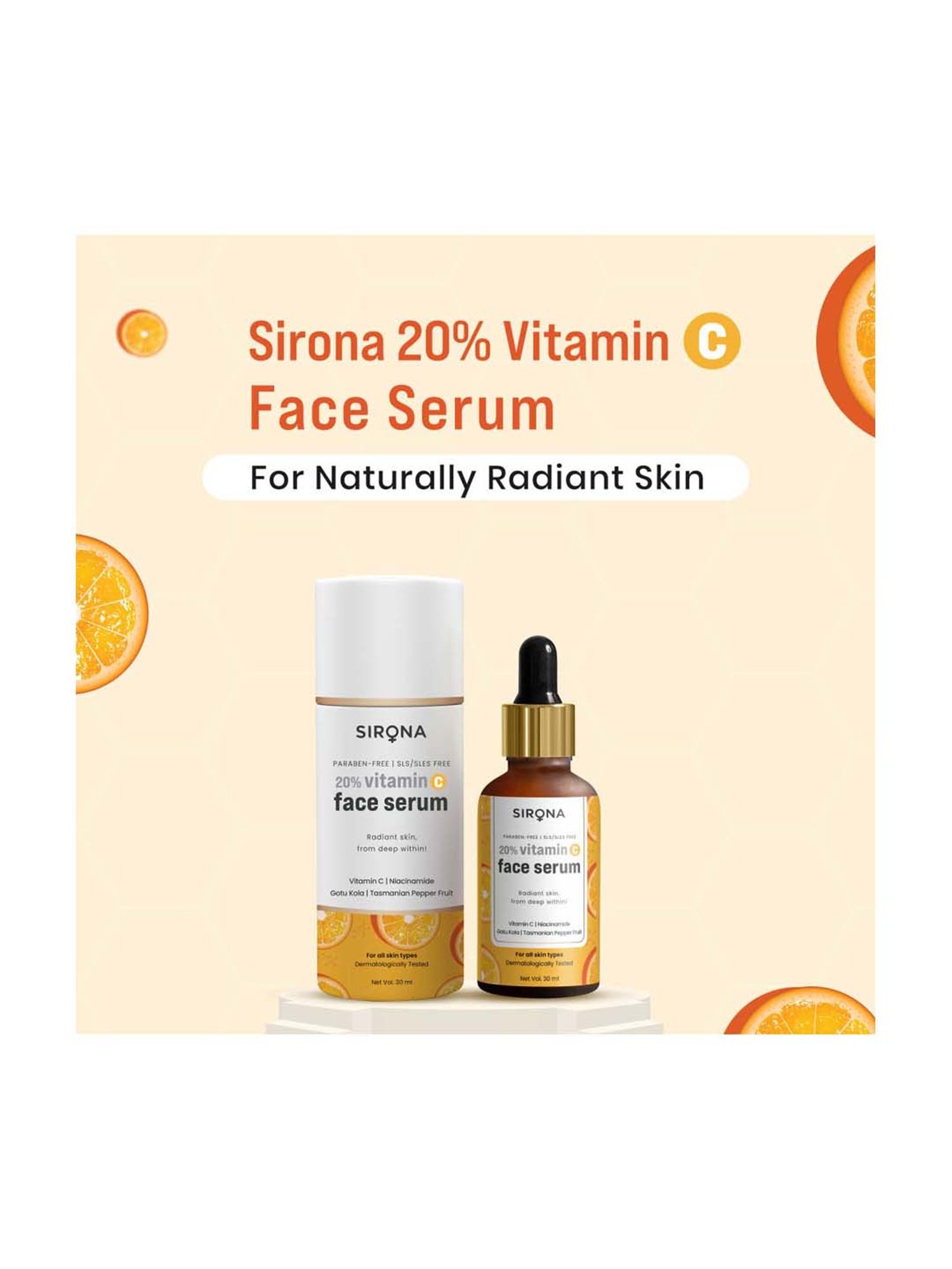 Sirona Vitamin C Face Serum for Skin Damage - 30 ml