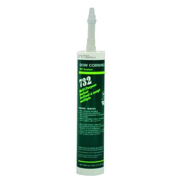 Dow Corning White Sealant, Silicone, 10.1 oz. 10.1 oz. White   1892118