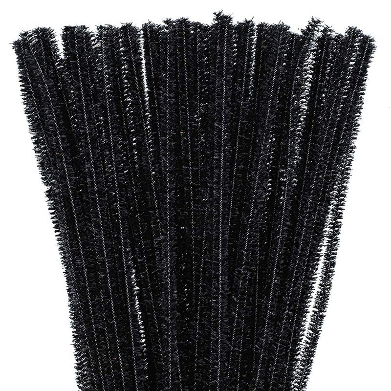 500 Pack Black Pipe Cleaners Craft Fuzzy Sticks Chenille Stems for Art Creative DIY Kids Creativity Decoration (6 mm x 12 Inch)