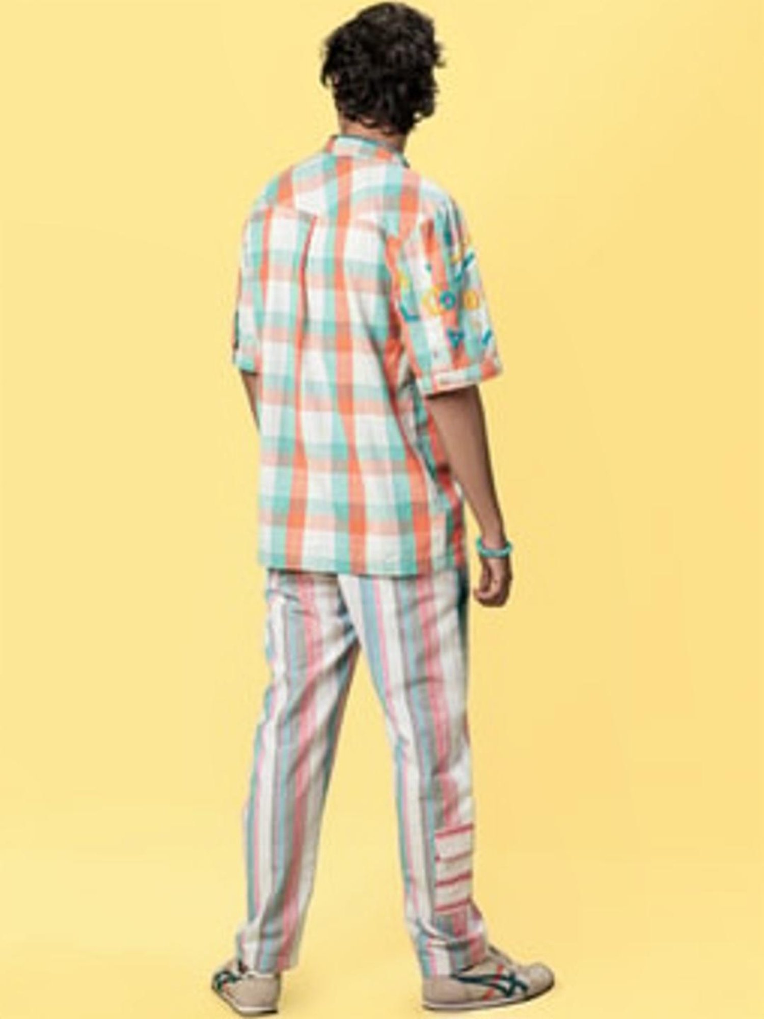 Anushe Pirani White & Coral Of Myriad Minds Pants