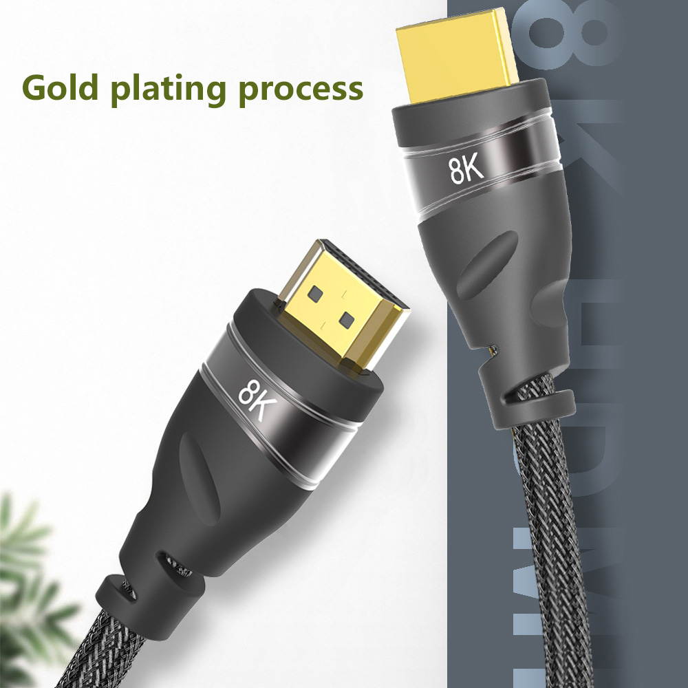 HDMI to HDMI (HDMI2.1) Cable 8K@60Hz 4K@120Hz Nylon Braided Cable For Video PC Laptop TV