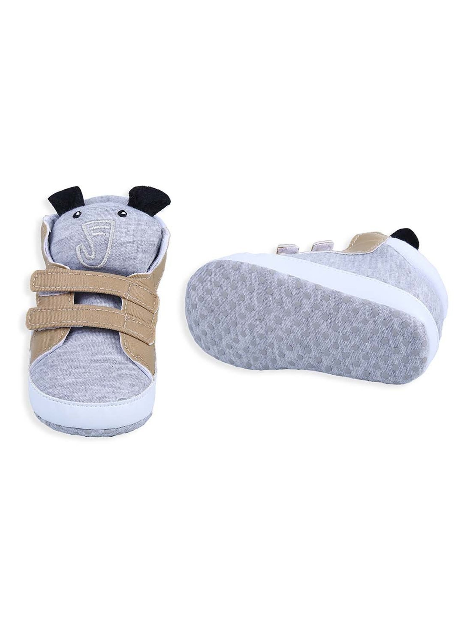 Baby Moo Kids Grey & Brown Casual Booties