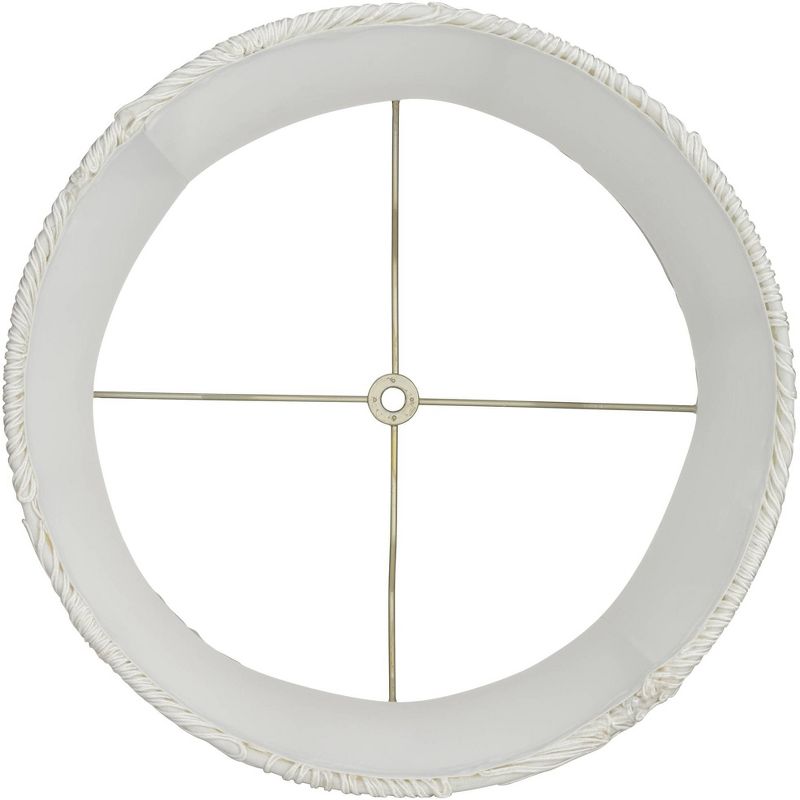 Springcrest Marion White Floral Lace Medium Drum Lamp Shade 12" Top x 13" Bottom x 10" High (Spider) Replacement with Harp and Finial