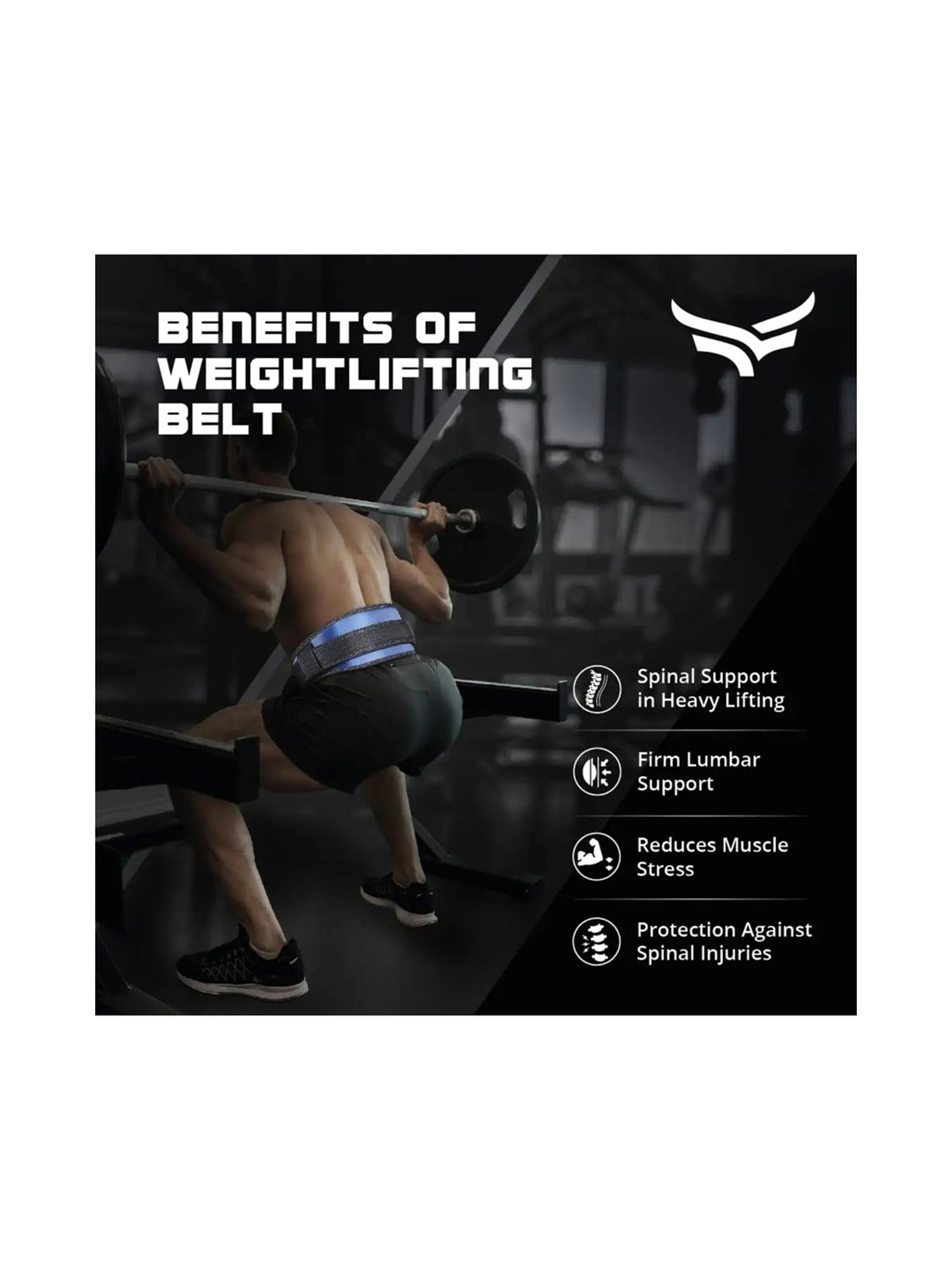 Xtrim Wings 6 Inches Weight Lifting Belt (Navy) Size - Small