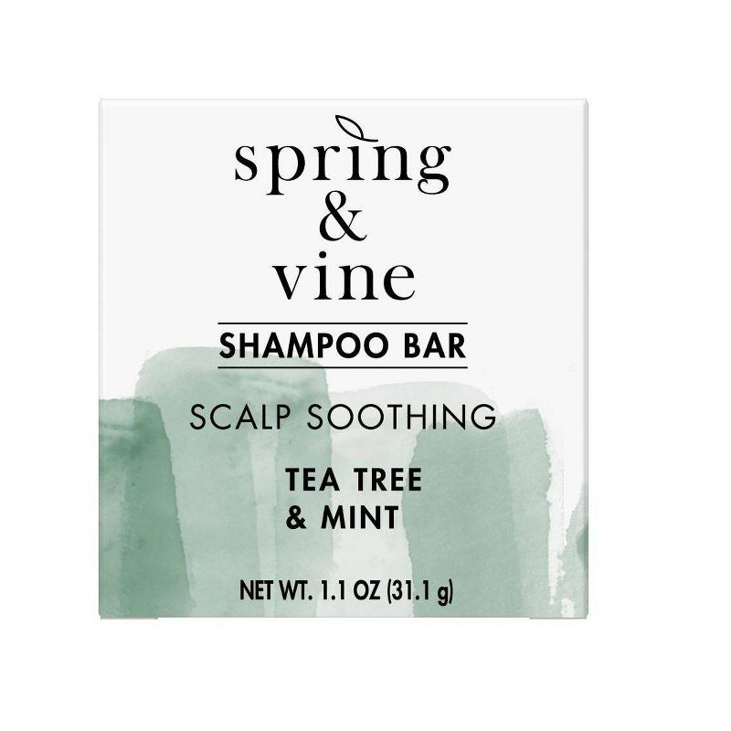 Spring & Vine Mini Scalp Soothing Tea Tree & Mint Shampoo Bar - 1.1oz