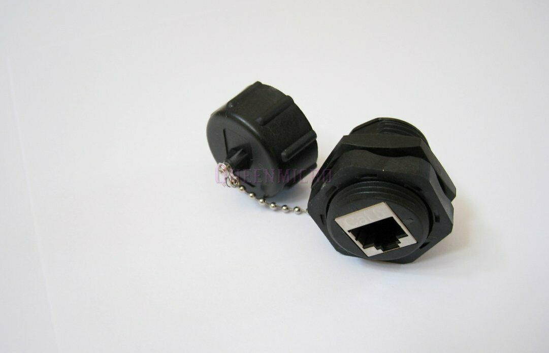 2 x CAT6 Shielded Panel Mount Bulkhead Couple RJ45 Ethernet w/ Water Dust Cap