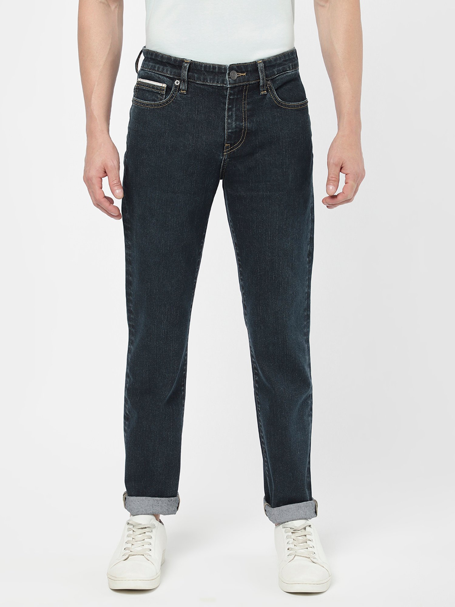 Passion Dark Blue Comfort Fit Lightly Washed Jeans
