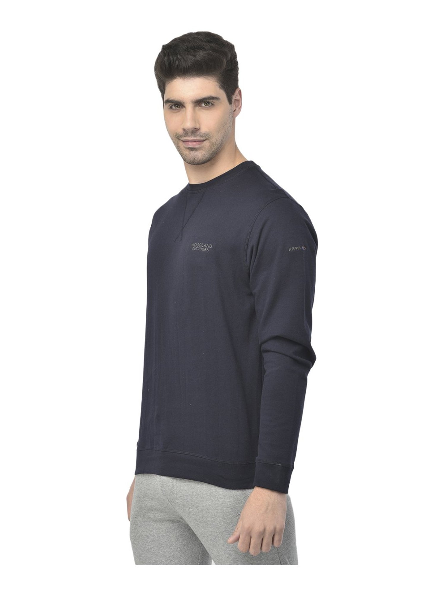 Woodland Navy Cotton Regular Fit T-Shirt